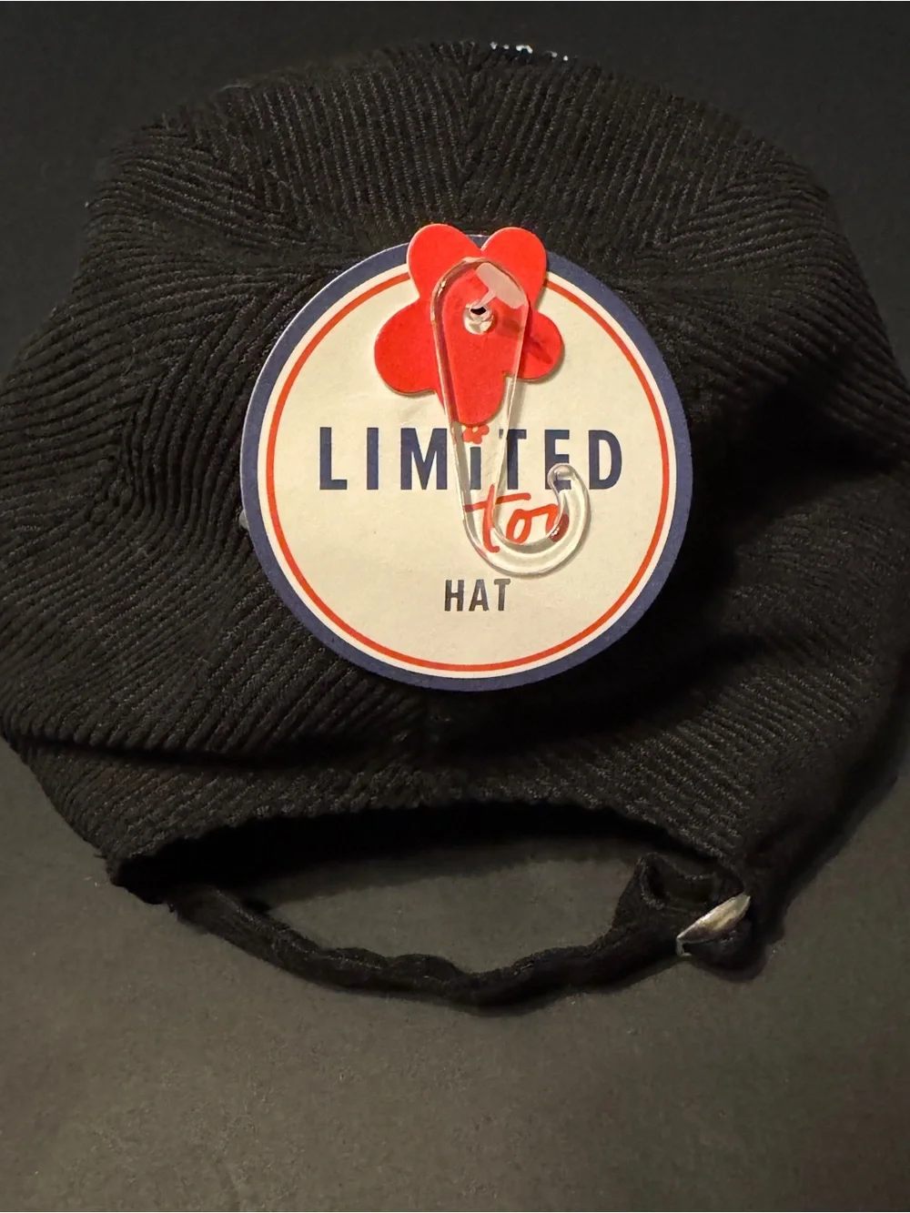 Limited Too Black Corduroy Cap with Light Blue Embroidery
